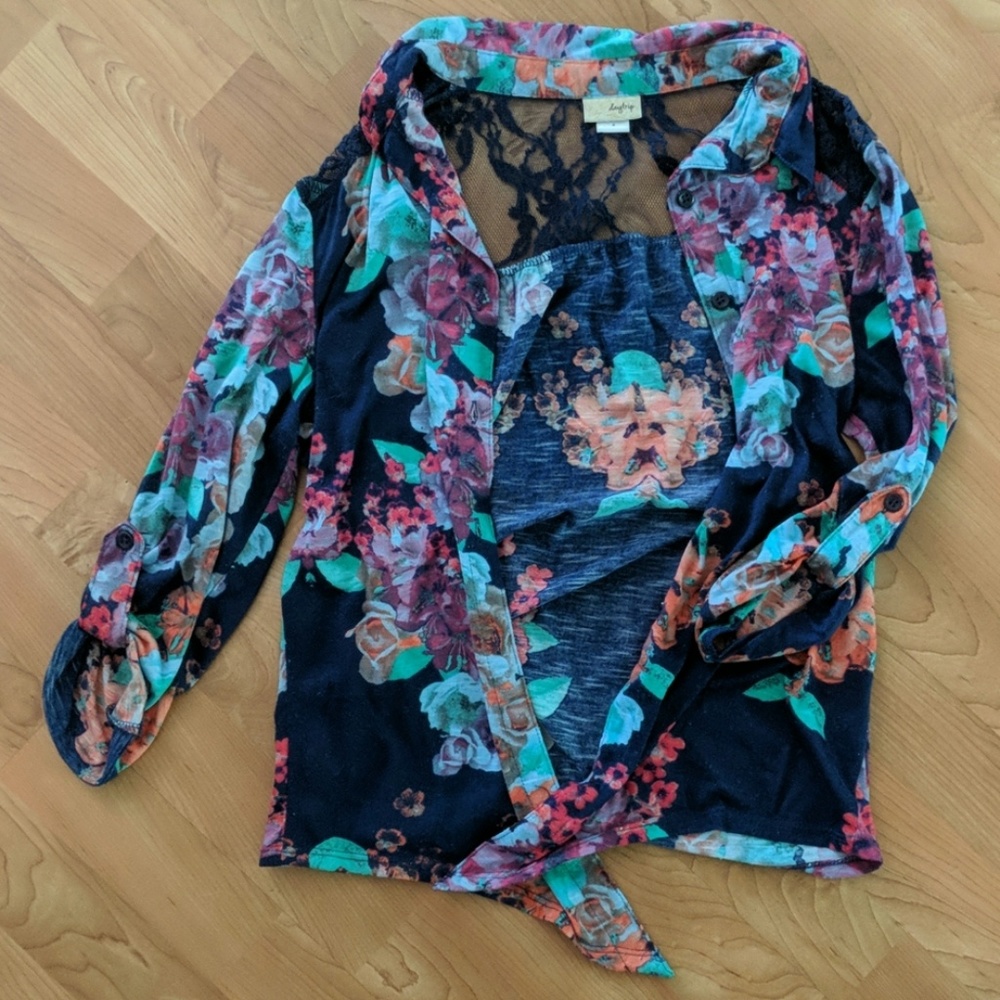 Floral button down shirt